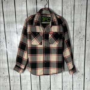 Dixxon DFC plaid youth division button down shirt size XS